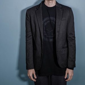 Zara man size usa L slim fit charcoal blazer fits like 38 or medium